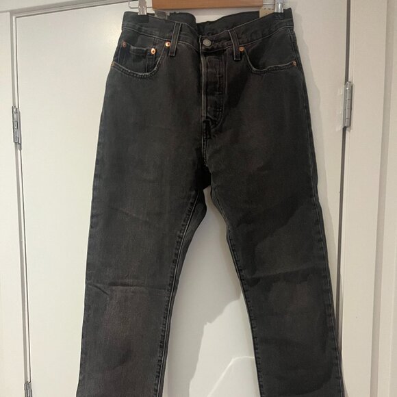 Levi's 501 Distressed Black Jeans - Picture 1 of 7